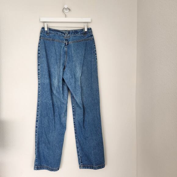 Vintage LA Blues High Waisted Button Fly Wide Leg Jeans 2 - Picture 9 of 12